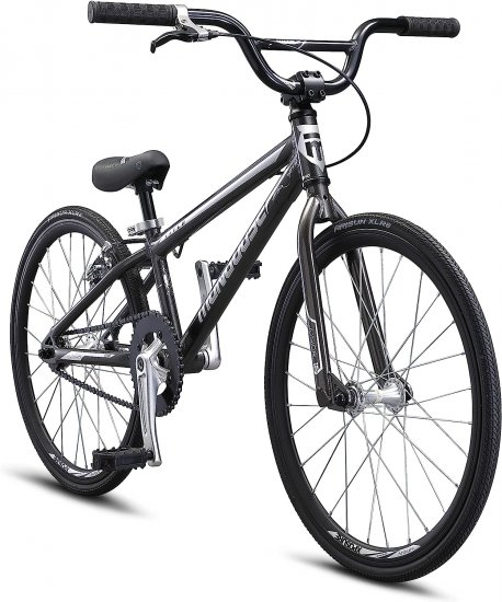 Mongoose Title Junior BMX Race Bike, 20-inch Wheels, Beginner to Intermediate Riders, Lightweight Tectonic T1 Aluminum Frame and Internal Cable Routing, Charcoal