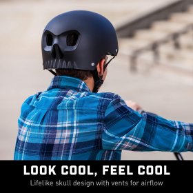 Mongoose Street Hardshell Skull Youth Bike Helmet, Multi Sport, Multiple Colors