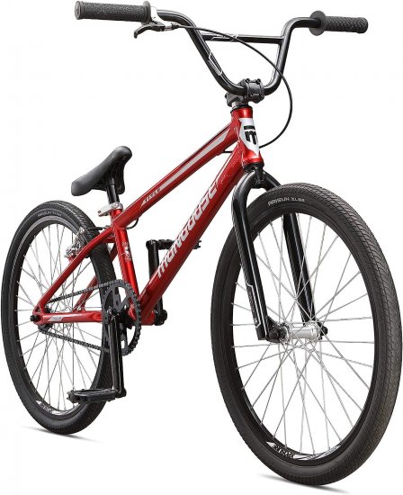 Mongoose Title Pro or Elite BMX Race Bike with 20 or 24-Inch Wheels in Red, Orange, or Black, Beginner or Returning Riders, Featuring Lightweight Tectonic T1 Aluminum Frame and Internal Cable Routing