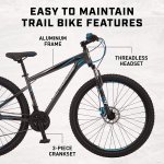 Mongoose Impasse Adult Mountain Bike, Aluminum Frame, Twist Shifters, 21- Speed Rear Deraileur, Front and Rear Disc Brakes