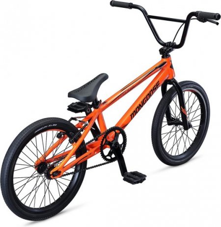 Mongoose Title Pro or Elite BMX Race Bike with 20 or 24-Inch Wheels in Red, Orange, or Black, Beginner or Returning Riders, Featuring Lightweight Tectonic T1 Aluminum Frame and Internal Cable Routing