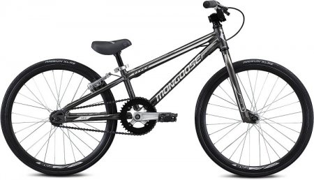 Mongoose Title Mini BMX Race Bike, 20-inch Wheels, Beginner Riders, Lightweight Tectonic T1 Aluminum Frame and Internal Cable Routing, Charcoal