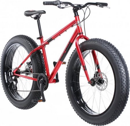 Mongoose Dolomite Mens Adult Fat Tire Mountain Bike, 26-Inch Wheels, 4-Inch Wide Knobby Tires, 7-Speed, Steel Frame, Front and Rear Brakes