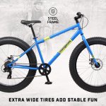 Mongoose Dolomite Mens Adult Fat Tire Mountain Bike, 26-Inch Wheels, 4-Inch Wide Knobby Tires, 7-Speed, Steel Frame, Front and Rear Brakes