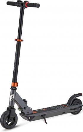 Mongoose React Electric Kids Scooter, Boys & Girls Ages 8+, Max Rider Weight Up To 175lbs, Varying Max Speed, Aluminum Handlebars and Frame, Rear Foot Brake, Battery and Charger Included