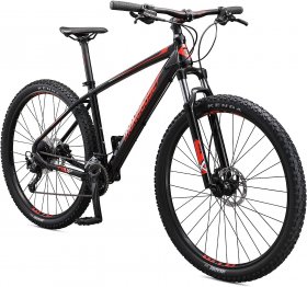 Mongoose Tyax Comp, Sport, and Expert Adult Mountain Bike, 27.5-29-Inch Wheels, Tectonic T2 Aluminum Frame, Rigid Hardtail, Hydraulic Disc Brakes, Multiple Colors
