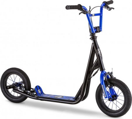 Mongoose Expo Youth Scooter, Front and Rear Caliper Brakes, Rear Axle Pegs, 12-Inch Inflatable Wheels