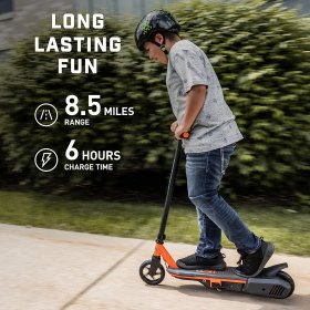 Mongoose React Electric Kids Scooter, Boys & Girls Ages 8+, Max Rider Weight Up To 175lbs, Varying Max Speed, Aluminum Handlebars and Frame, Rear Foot Brake, Battery and Charger Included